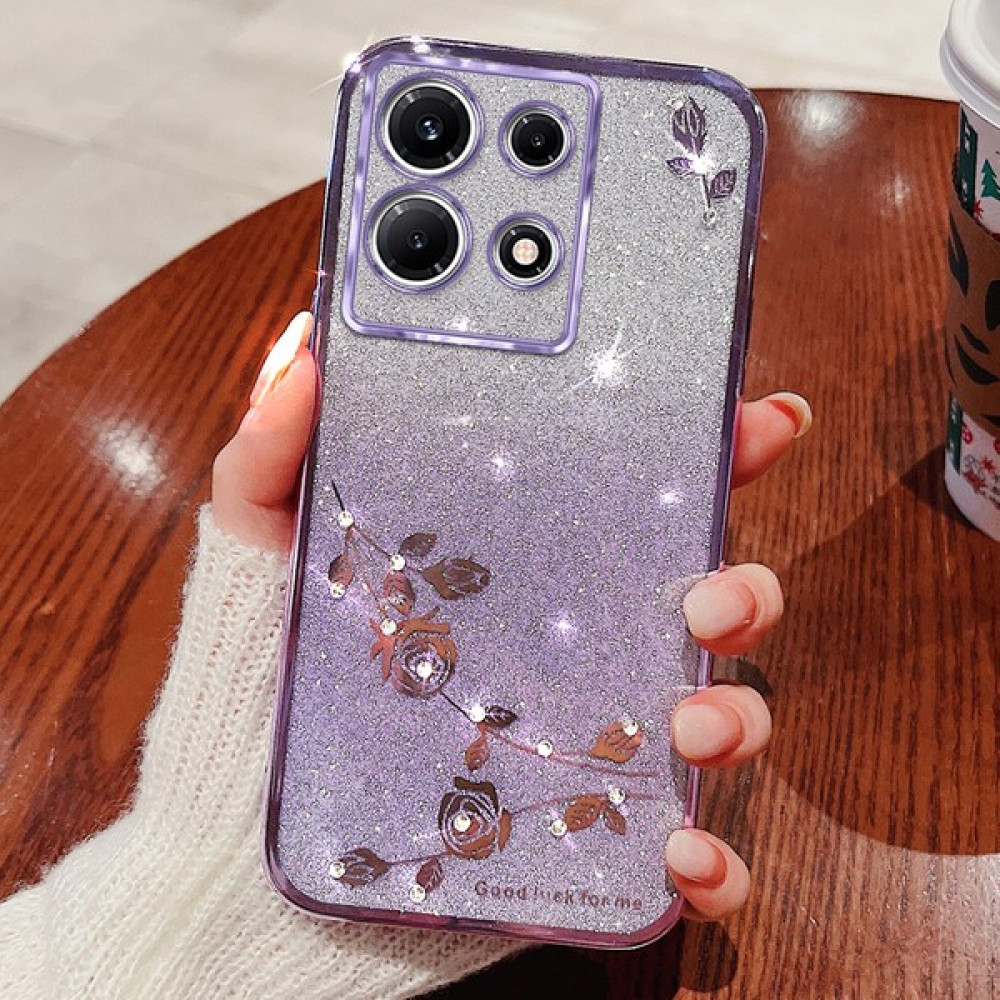 Xshop Infinix Note 30 5g Şık Rhinestone Çiçek Tpu Koruyucu Kapak Gradyan Pırıltılı Telefon Kılıfı (Yurt Dışından) - Mor - renk Cep Telefonu Kılıfı Fiyatı