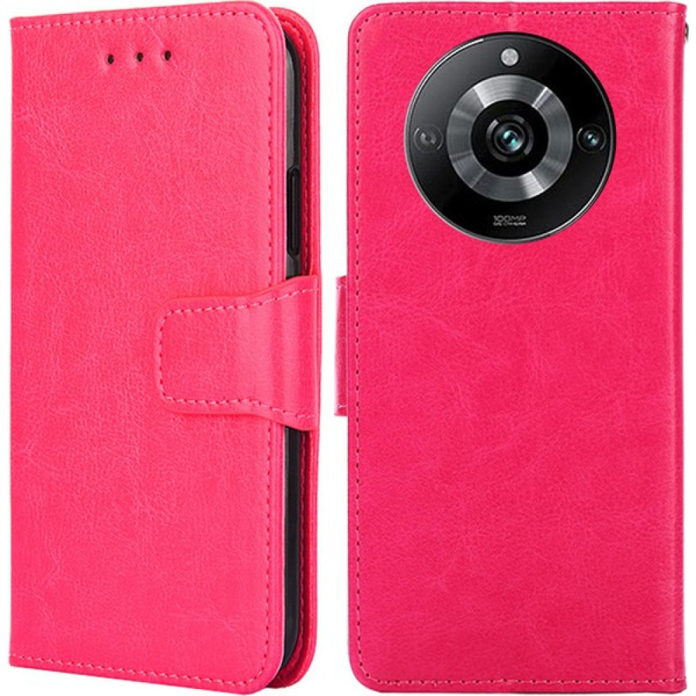 Xshop Realme 11 Pro+ 5g / 11 Pro 5g Dokulu Pu Deri Kabuk Ince Fit Telefon Kapağı Için Cüzdan Stand Kılıfı (Yurt Dışından) - Rose Cep Telefonu Kılıfı Fiyatı
