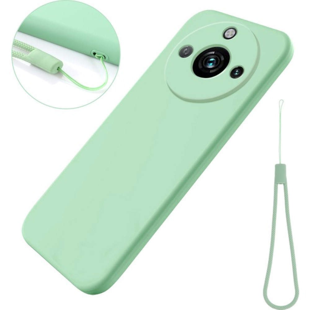 Xshop Realme 11 Pro+ 5g / Realme 11 Pro 5g, Sıvı Silikon Yumuşak Astar Telefon Kapağı Kayış (Yurt Dışından) - Sap Yeşili Cep Telefonu Kılıfı Fiyatı