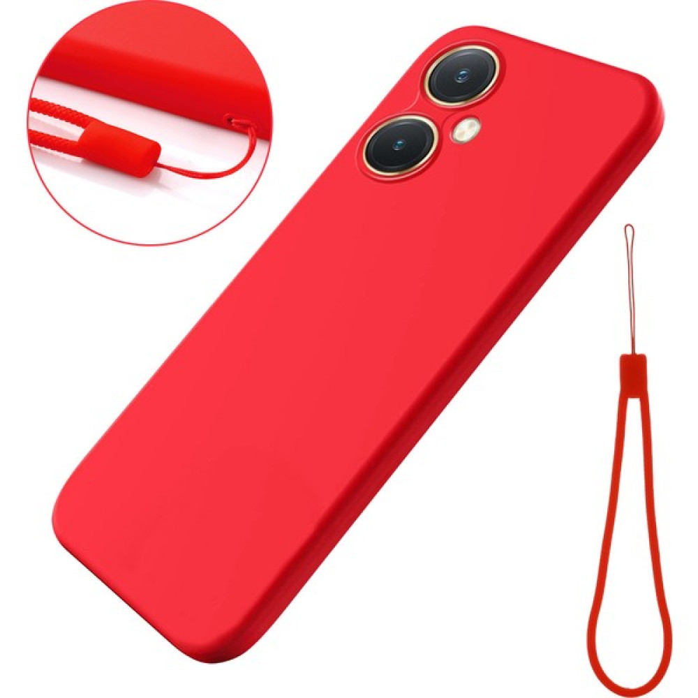 Xshop Vivo Y27 4g Esnek Sıvı Silikon, Kayışlı Anti-Çizik Yumuşak Astarlı Telefon Kasası Kapağı (Yurt Dışından) - Kırmızı Cep Telefonu Kılıfı Fiyatı