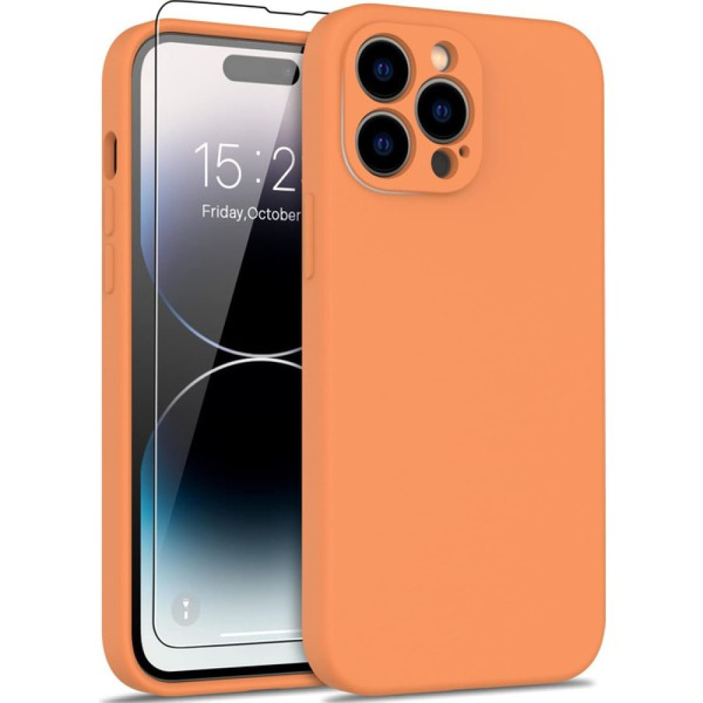 Xstep Case iPhone 15 Pro Drop Koruma Sıvı Silikon Telefon Kapak Kılıfı (Yurt Dışından) - Portakal Rengi Cep Telefonu Kılıfı Fiyatı