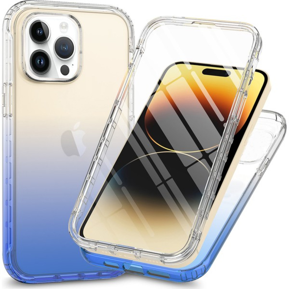 Xstep Case iPhone 15 Pro Max Gradient Pc+Tpu Telefon Kılıfı Anti-Çizelge Kapağı (Yurt Dışından) - Mavi Desenli Cep Telefonu Kılıfı Fiyatı