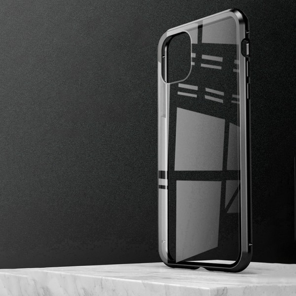 Xstep Case iPhone 15 Pro Max Kılıf Manyetik Kapatma Metal Çerçeve + Çift Taraflı Temperli Cam Telefon Kapağı (Yurt Dışından) - Gümüş Cep Telefonu Kılıfı Fiyatı