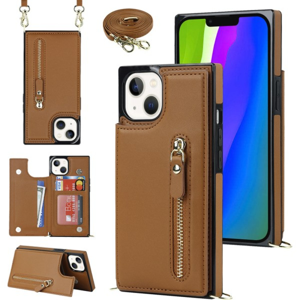 Xstep Case iPhone 15 Tpu+Pu Askılı Kickstand Telefon Kılıfı Rfıd Engelleme Cüzdan Telefon Kılıfı (Yurt Dışından) - Kahverengi Cep Telefonu Kılıfı Fiyatı