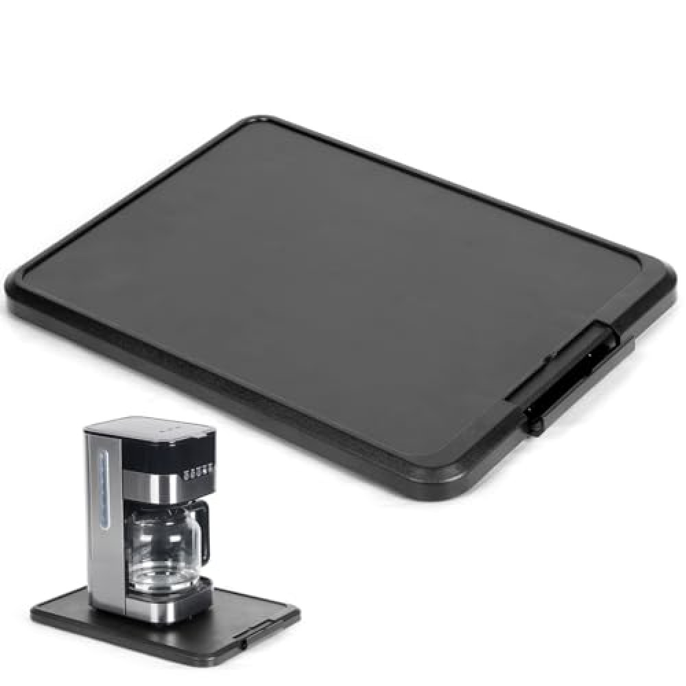 Xsuper Sliding Tray for Coffee Maker,Kitchen Countertop Appliance Slider,Coffee Pot Slider Tray for Countertop with Rolling Wheels and non-slip pads,Safe ABS Material Dishwasher Safe Non Slip Mat