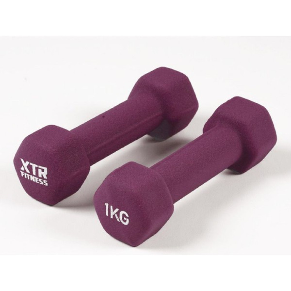 Xtr Fitness 1 kg x 2 Vinyl Neoprene Dambıl Seti Mor Dambıllar & El / Ayak Ağırlıkları Fiyatı