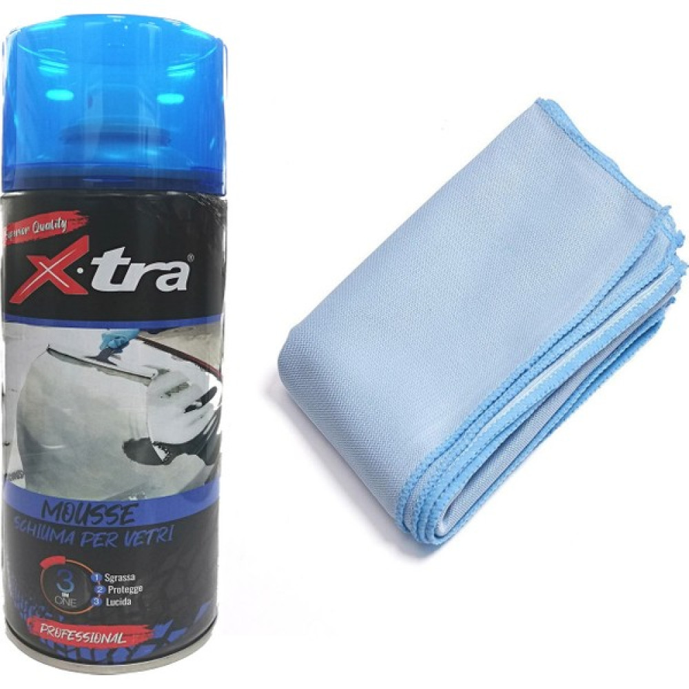 Xtra Cam Temizleme Köpüğü (400 Ml) + Mikrofiber Cam Bezi (40X40 Cm) Oto Cam Bakım Ürünleri Fiyatı