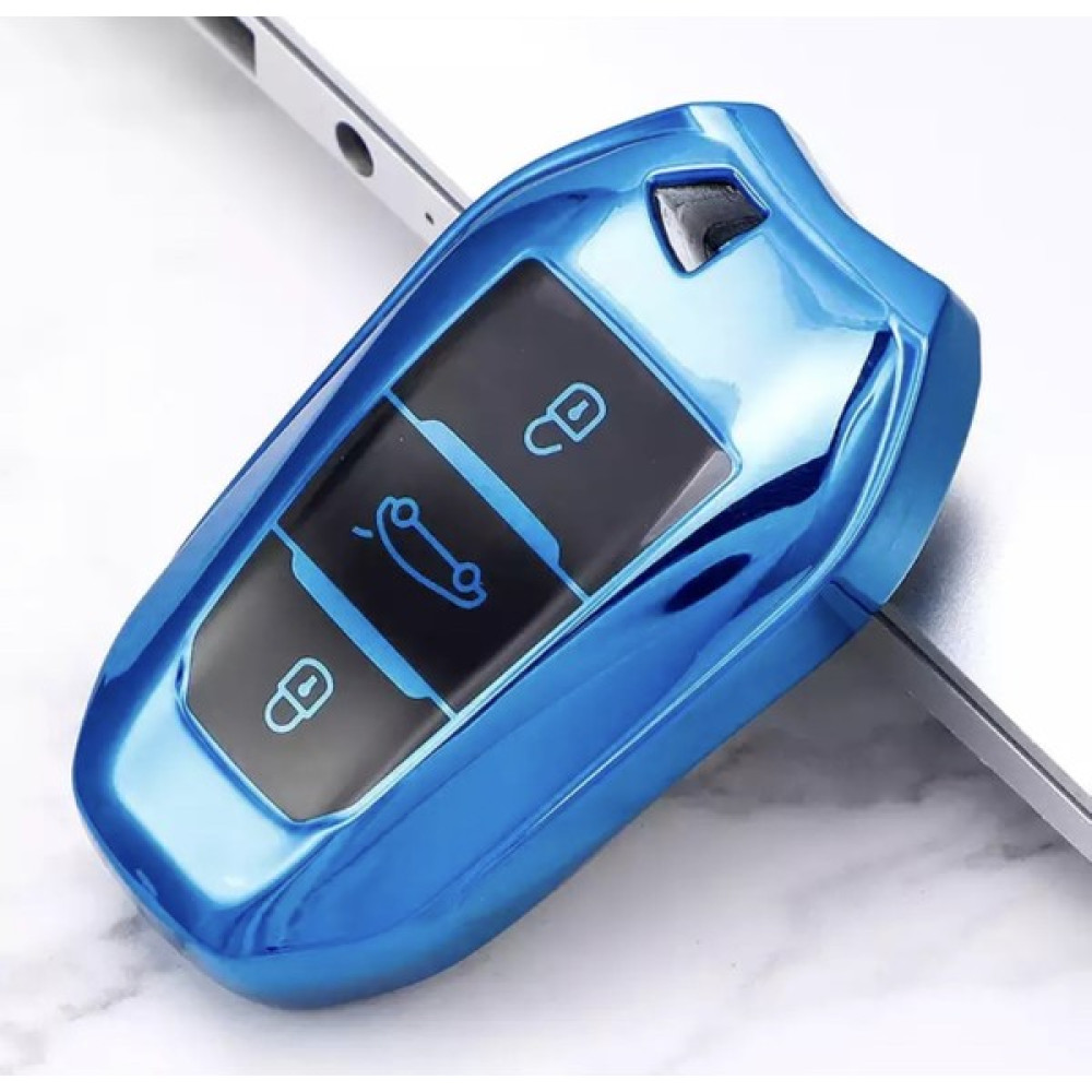 Xukey Peugeot 208 308 508 2008 3008 5008 Anahtar Kılıfı Sustasız Model - Mavi Anahtarlık Fiyatı