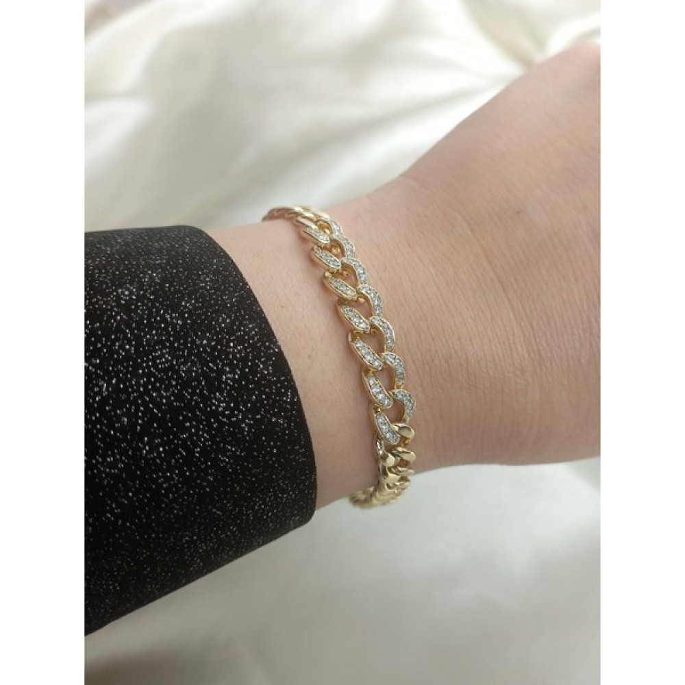 Xuping Vip Gold Renk Zirkon Taşlı Çelik Bileklik XU010 - 19 cm Altın, Takı & Aksesuar Fiyatı
