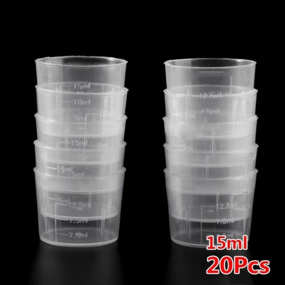 Yaci Shop 20 Adet 15ML Tarzı ml Ilaç Ölçü Ölçü Kabı Beyaz Kapaklı Kapak Şeffaf Kap Şeffaf Dereceli Ölçü Kabı Sıvı Tutucu (Yurt Dışından) Mutfak Gereçleri Fiyatı