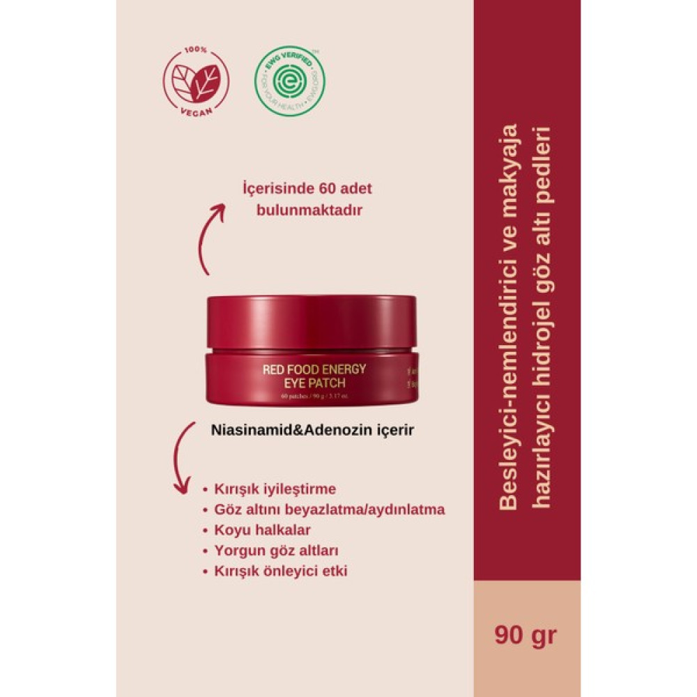 Yadah Red Food Energy Gözaltı Pedleri (Maske) - 60 Adet Göz Kremi Fiyatı