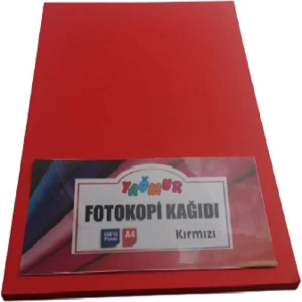 Yağmur A4 Renkli Fotokopi Kağıdı Kırmızı 100'LÜ Paket Fotokopi Kağıdı Fiyatı
