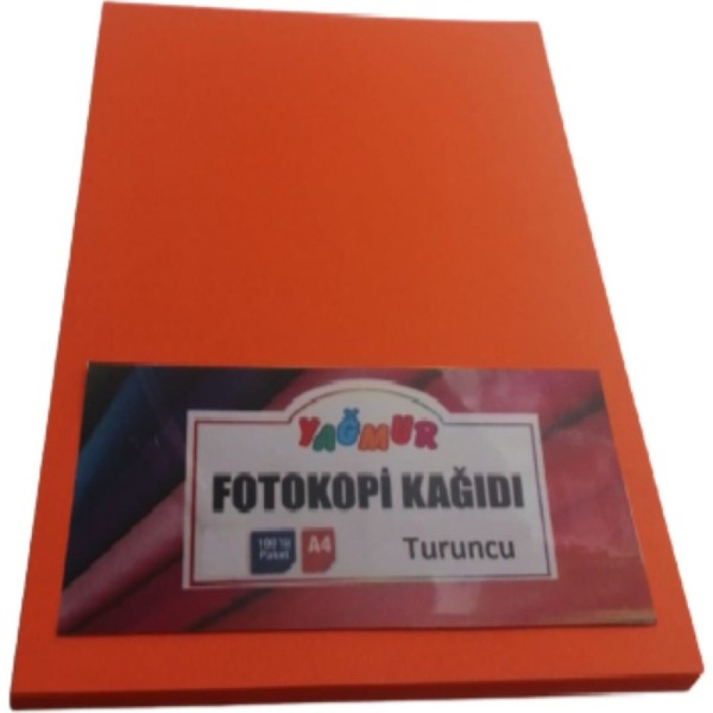 Yağmur A4 Renkli Fotokopi Kağıdı Turuncu 100’LÜ Paket Fotokopi Kağıdı Fiyatı