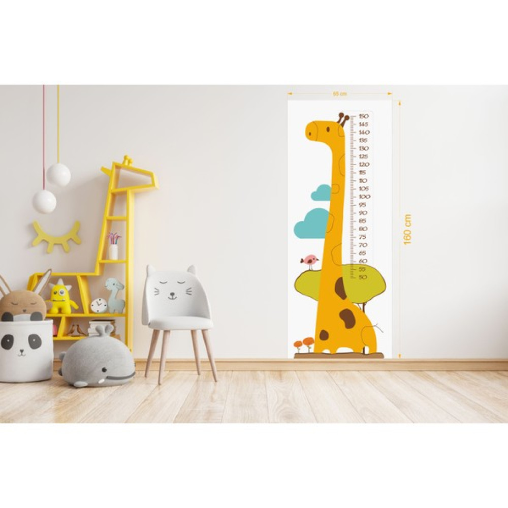 Yağmur Sanat Zürafalı Boy Ölçer Boy Cetveli Duvar Sticker-Duvar Folyosu - 65 × 160 cm Duvar Stickerı Fiyatı