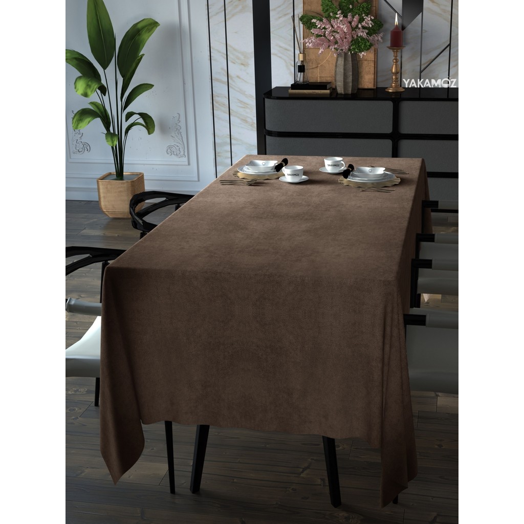 YAKAMOZ Kaju Rengi Kadife Dokulu Masa Örtüsü Dertsiz Velvet Touch Serisi - 150 x 220 cm SSD / Solid State Drive Fiyatı