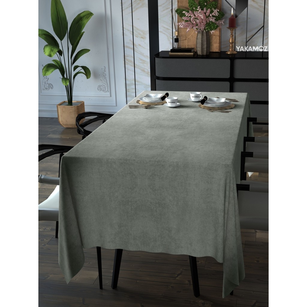 YAKAMOZ Taş Rengi Kadife Dokulu Masa Örtüsü Dertsiz Velvet Touch Serisi - 150 x 220 cm SSD / Solid State Drive Fiyatı