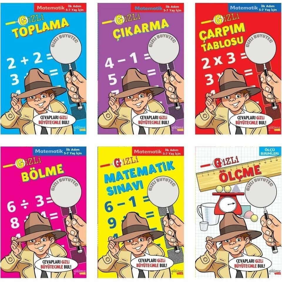 Yakamoz Yayınları Gizli Büyüteçli Matematik Seti 6 Kitap (Toplama - Çıkartma - Çarpım Tablosu - Bölme - Matematik Sınavı - Ölçme) Kanvas Tablo Fiyatı