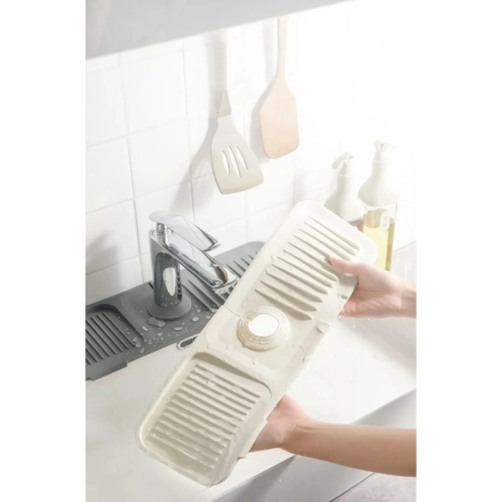 Yakin Market Elastik Musluk Matı Silikon Su Tutucu Düzenleyici Kaydırmaz Taban Organizer Mutfak Banyo Lavabo Ev & Dekorasyon Aksesuarları Fiyatı