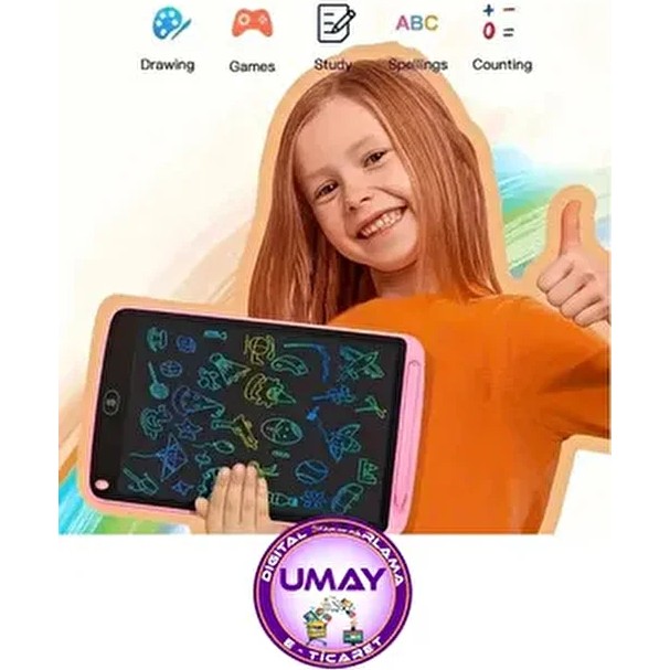 Yakut 8,5 Inç Pembe Grafik Tablet Dijital Kalemli Silinebilen LCD Çizim Tableti Geniş Ekran Özelliği Kalem & Yazı Gereçleri Fiyatı