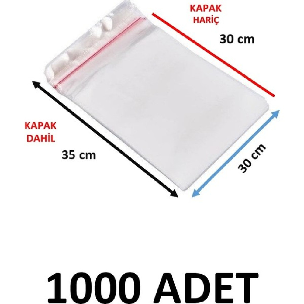Yakutsan 1000 Adet Şeffaf Yapışkanlı Delikli Poşet - Opp Kendinden Yapışkanlı Parlak Poşet Delikli 30X35 cm Buzdolabı Poşeti Fiyatı