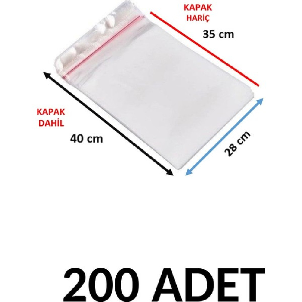 Yakutsan 200 Adet Şeffaf Yapışkanlı Delikli Poşet - Opp Kendinden Yapışkanlı Parlak Poşet Delikli 28X40 cm Buzdolabı Poşeti Fiyatı
