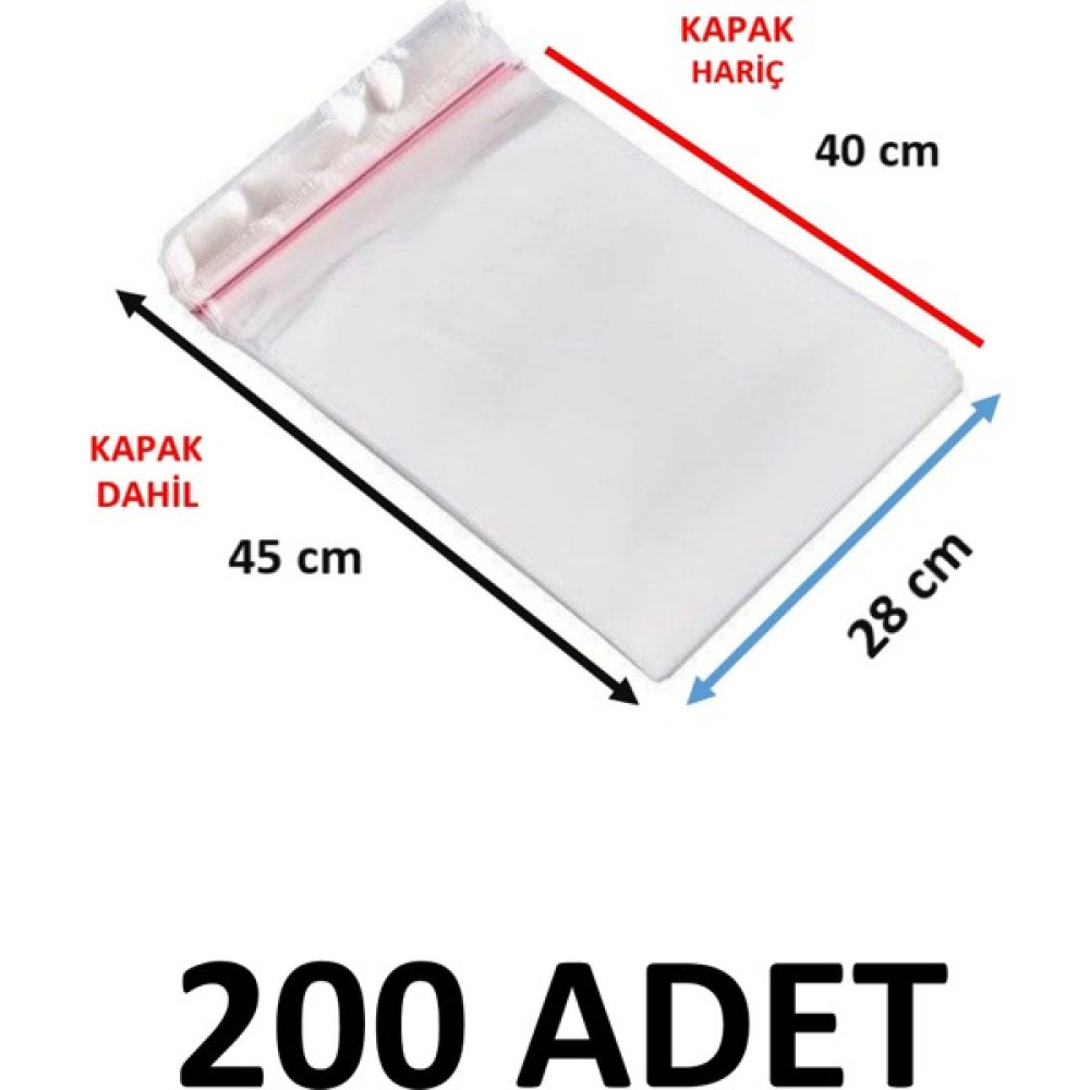 Yakutsan 200 Adet Şeffaf Yapışkanlı Delikli Poşet - Opp Kendinden Yapışkanlı Parlak Poşet Delikli 28X45 cm Buzdolabı Poşeti Fiyatı