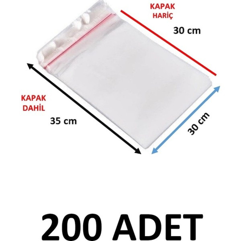 Yakutsan 200 Adet Şeffaf Yapışkanlı Delikli Poşet - Opp Kendinden Yapışkanlı Parlak Poşet Delikli 30X35 cm Buzdolabı Poşeti Fiyatı