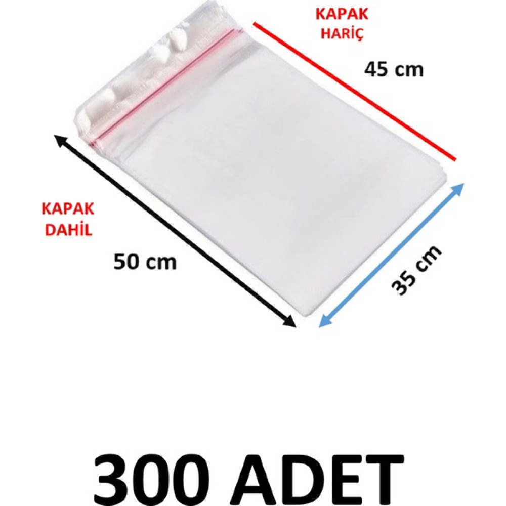 Yakutsan 300 Adet Şeffaf Yapışkanlı Delikli Poşet - Opp Kendinden Yapışkanlı Parlak Poşet Delikli 35X50 cm Buzdolabı Poşeti Fiyatı
