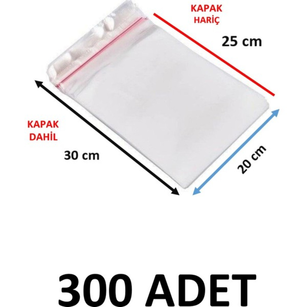 Yakutsan 300 Adet Şeffaf Yapışkanlı Poşet - Opp Kendinden Yapışkanlı Parlak Poşet 20X30 cm Buzdolabı Poşeti Fiyatı