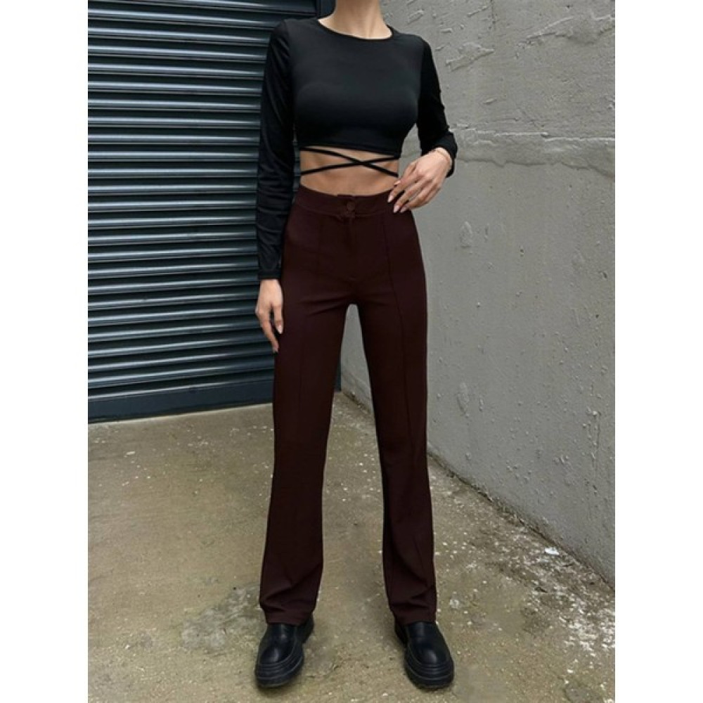 Yalı Collection YP002 Kahverengi Likralı Plazzo Pantolon Kadın Pantolon Fiyatı