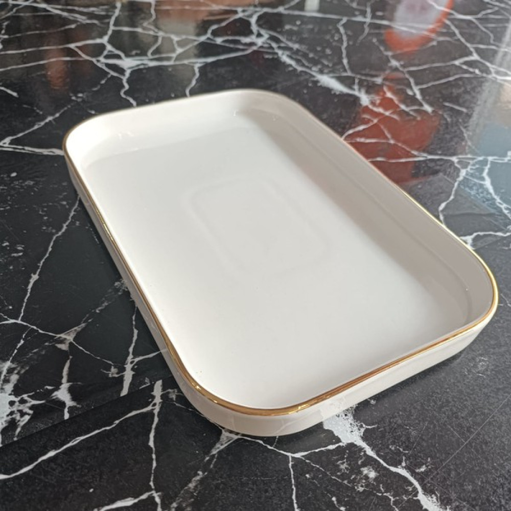 Yamaç Home Tekbir Dikdörtgen Küçük Sunum Tabak Parlak Yaldız 15,5X23CM Mutfak Gereçleri Fiyatı