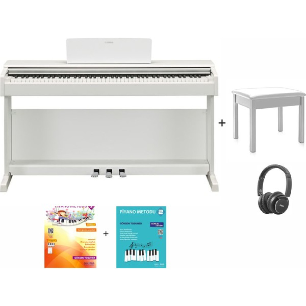 Yamaha YDP165WH Beyaz Dijital Piyano Seti (Tabure-Kulaklık-Piyano Metodları Hediye) Dijital Piyanolar Fiyatı