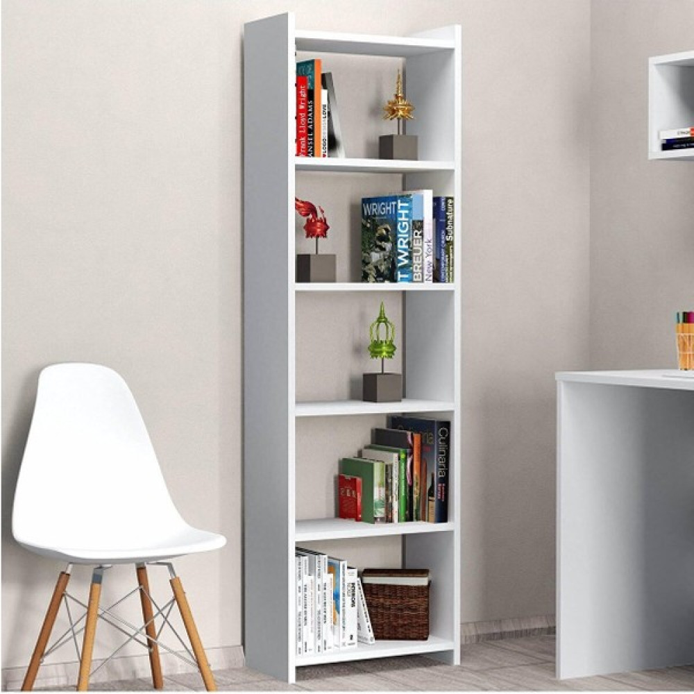 Yaman Dekorasyon Dekoratif 5 Raflı Kitaplık Modern Kitaplık - Beyaz Kitaplık Fiyatı