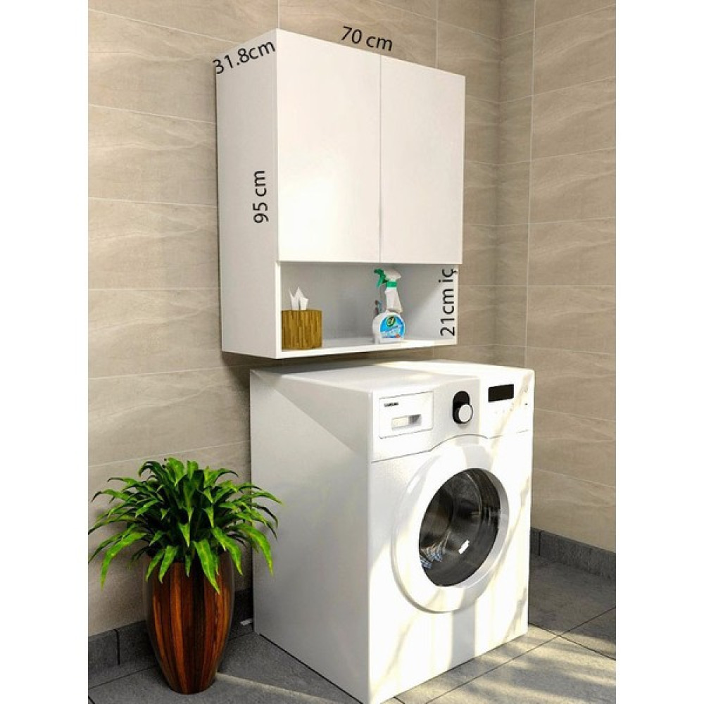 Yaman Dekorasyon Yamandekorasyon Çamaşır Makinası Üst Dolabı - Yok - Beyaz Banyo Dolabı / Mobilyası Fiyatı