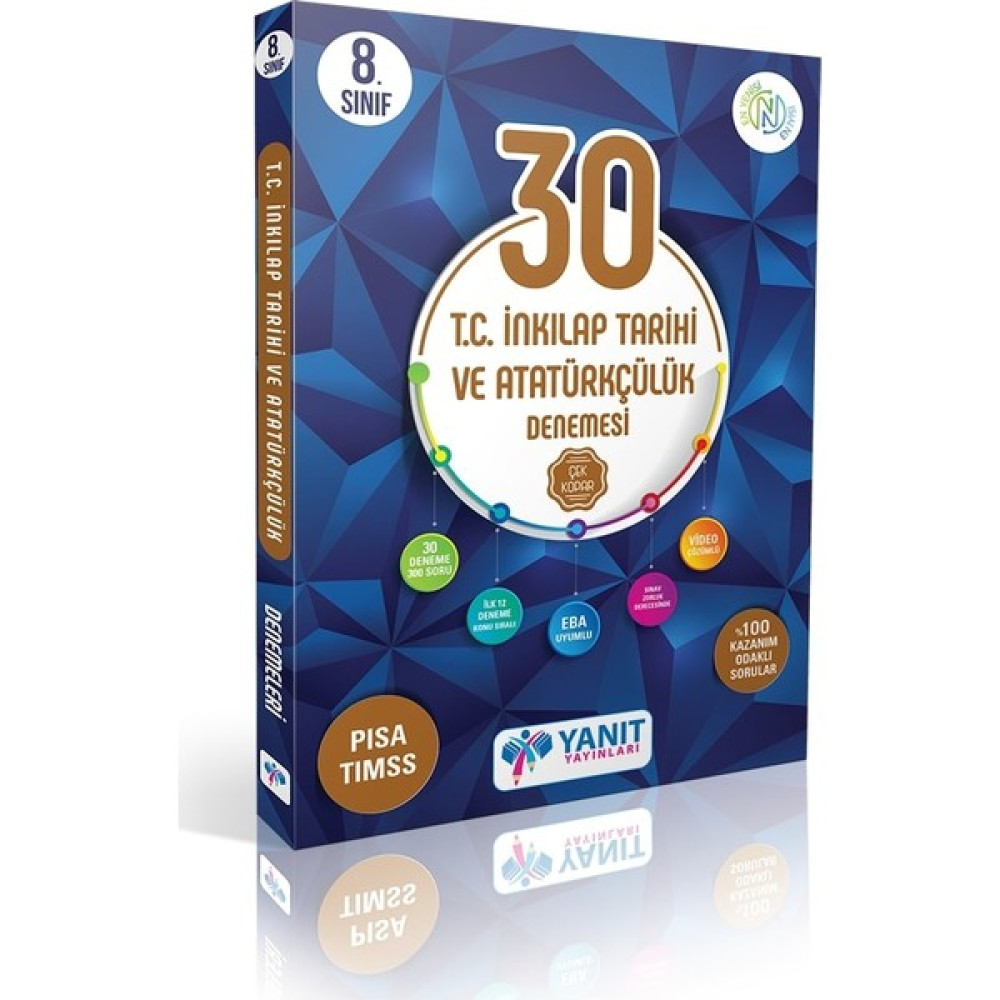 Yanıt Yayınları 8. Sınıf 30 İnkılap Tar.Deneme Video Çözümlü Ders Sınav Kitapları Fiyatı