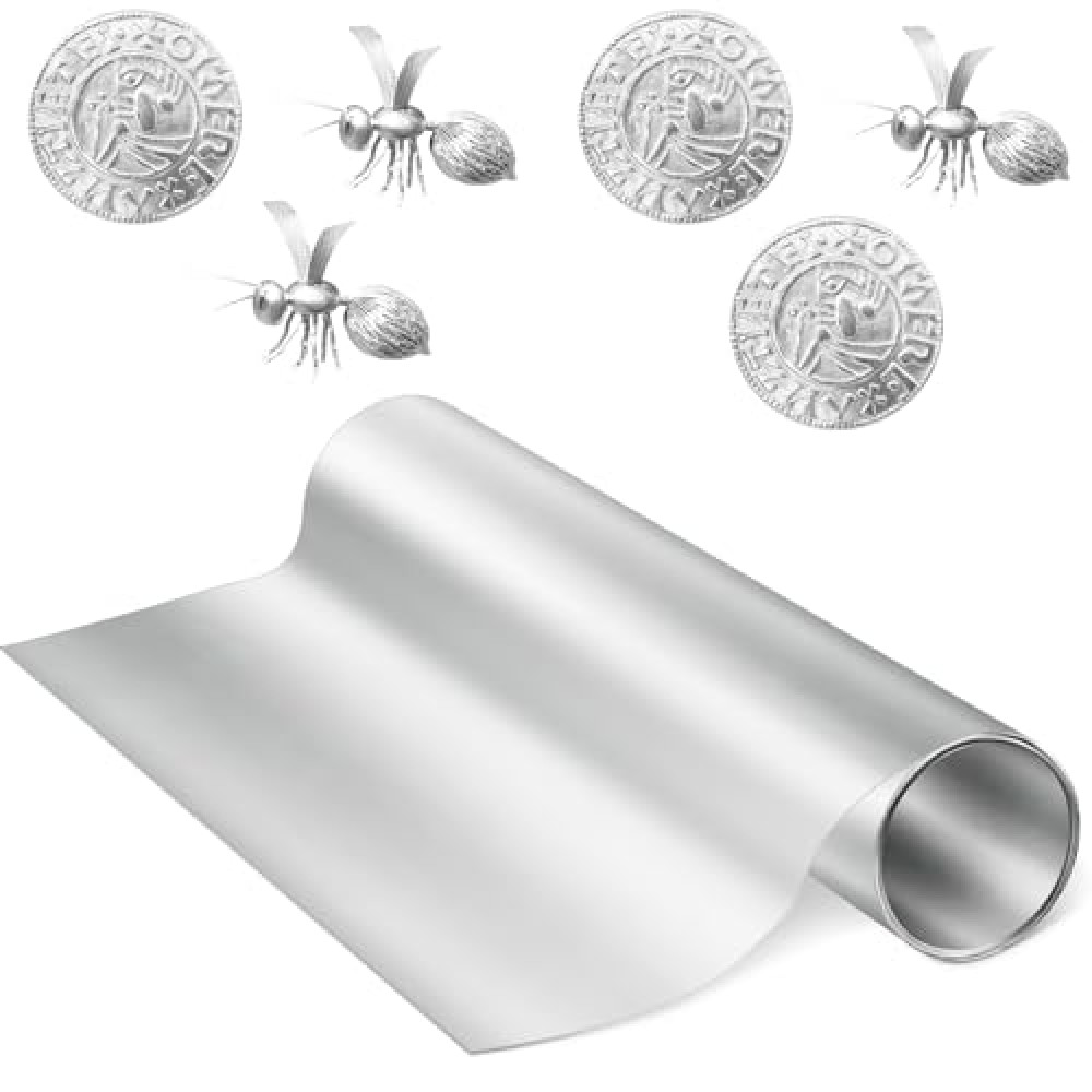 Yaocom Aluminum Metal Crafts DIY Foil Roll 0.05 mm Thick for Art Project Aluminum Flashing Roll Wide Sheet Multipurpose Metal Sheets(12 Inch X 40 ft,Silver)