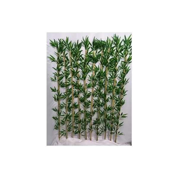 Yapay Yapraklı Bambu Çubuğu 90 cm 10 Adet - Yeşil Diğer Fiyatı