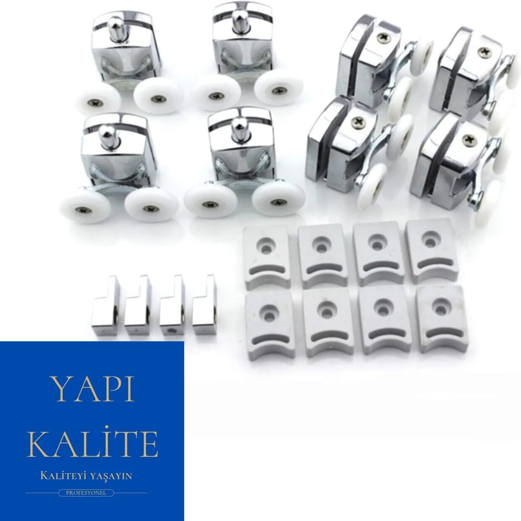 Yapı Kalite Kırılmaz Duşakabin Tekeri Krom Çift Teker Duşakabin Rulmanı Eksiksiz Tam Set 24mm Duşakabin Fiyatı