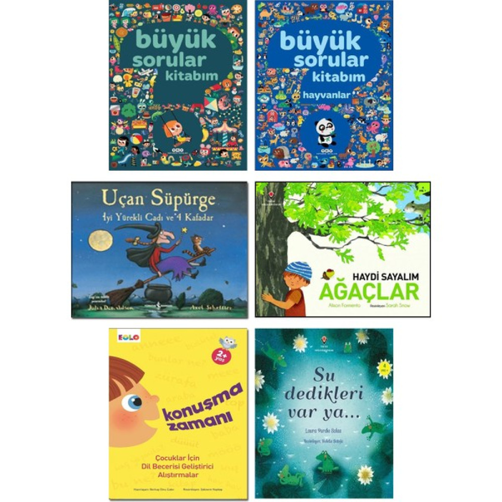 Yapı Kredi Yayınları – Büyük Sorular Kitabım + Büyük Sorular Kitabım Hayvanlar + Uçan Süpürge + Haydi Sayalım Ağaçlar + Konuşma Zamanı + Su Dedikle... Çocuk Öykü Fiyatı