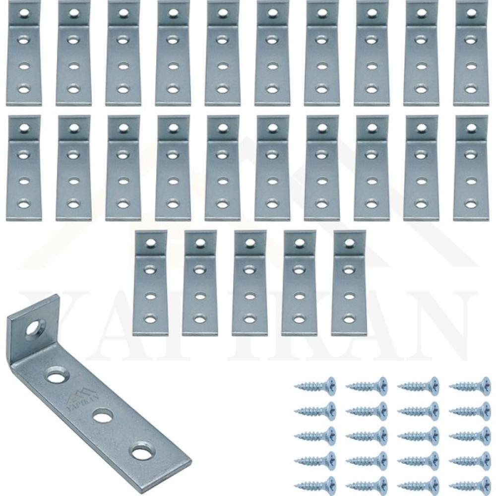 Yapıkan 25 Adet L Demir Gönye Köşebent 16x55x15mm - Mobilya Dolap Köşe Bağlantı Birleştirme Sabitleme Aparatı Nalburiye & Hırdavat Fiyatı