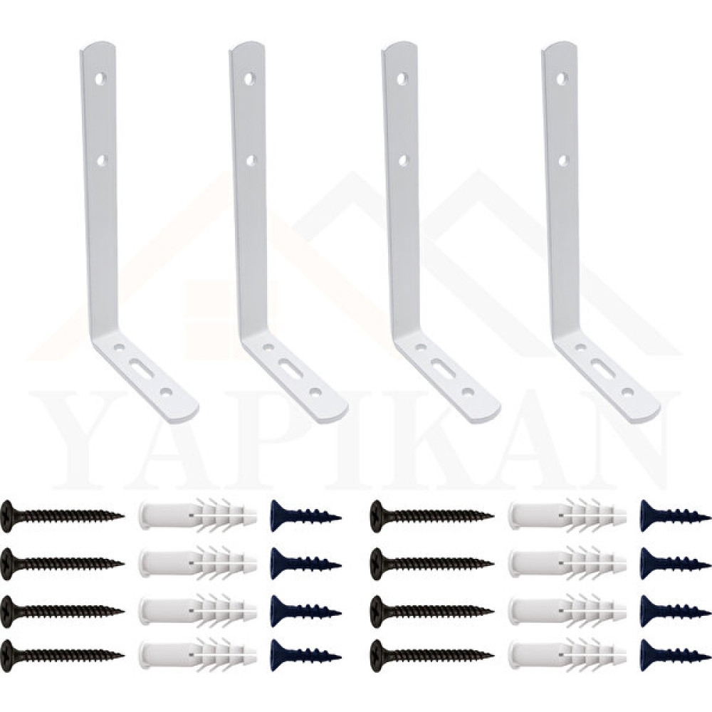 Yapıkan 4 adet Beyaz Modern Çelik Raf Altı Ayak 6 x 9 cm - Raf Tutucu Duvar Montaj Askı Ayağı - Raf Destek Aparatı - Metal Raf Altı L Demiri Konsol... Nalburiye & Hırdavat Fiyatı