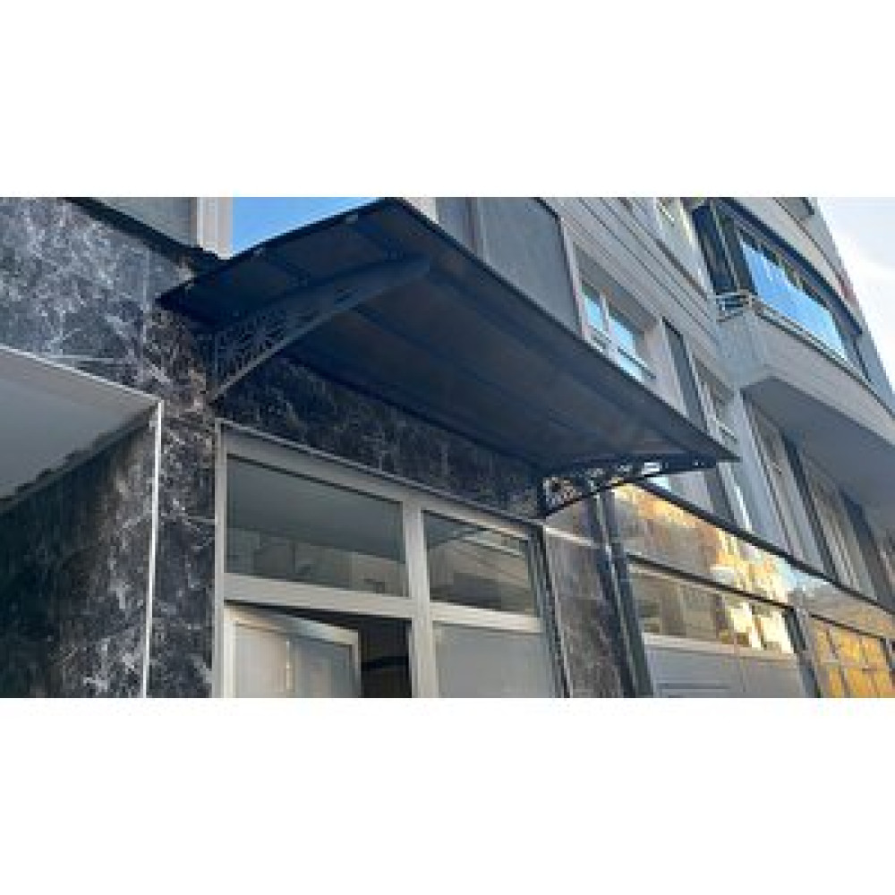 Yapısan Lazer Kesim Metal Ayaklı 10 Mm Polikarbon Levhalı Pratik Sundurma 100 Cm Derinlik Yıldız Model 100x450 cm Nalburiye & Hırdavat Fiyatı