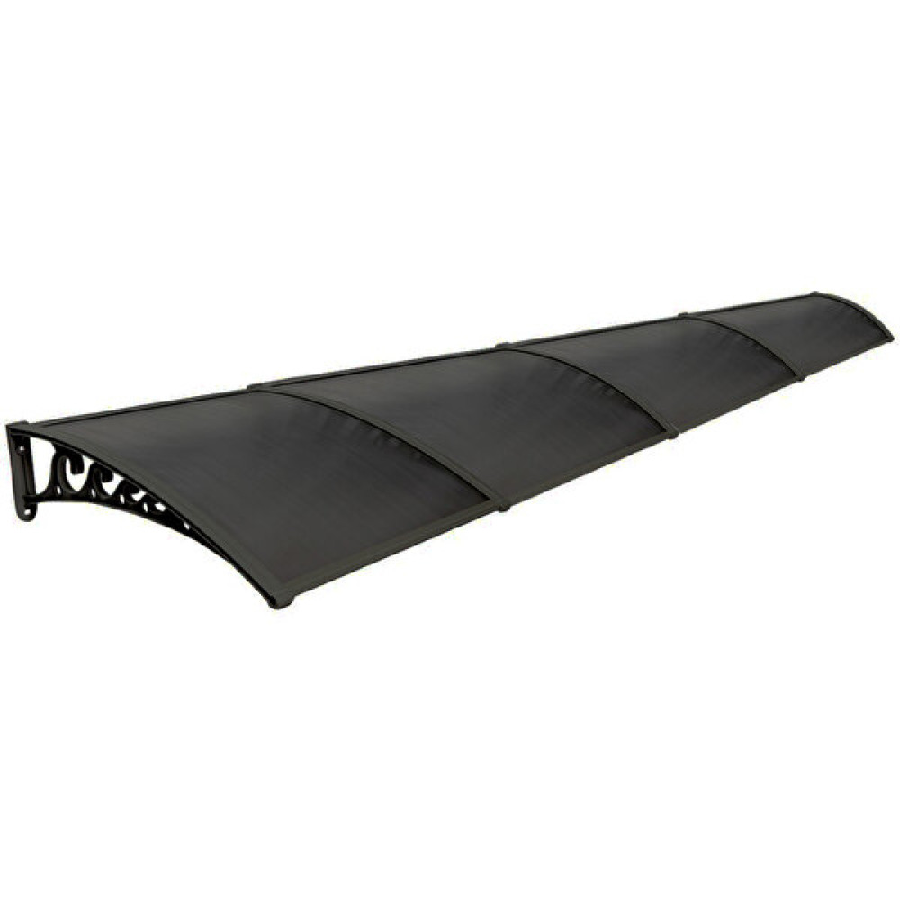 Yapısan Plastik Ayak 6mm Levhalı Pratik Sundurma Kanopi 100X600 cm Siyah Bahçe Tentesi Fiyatı