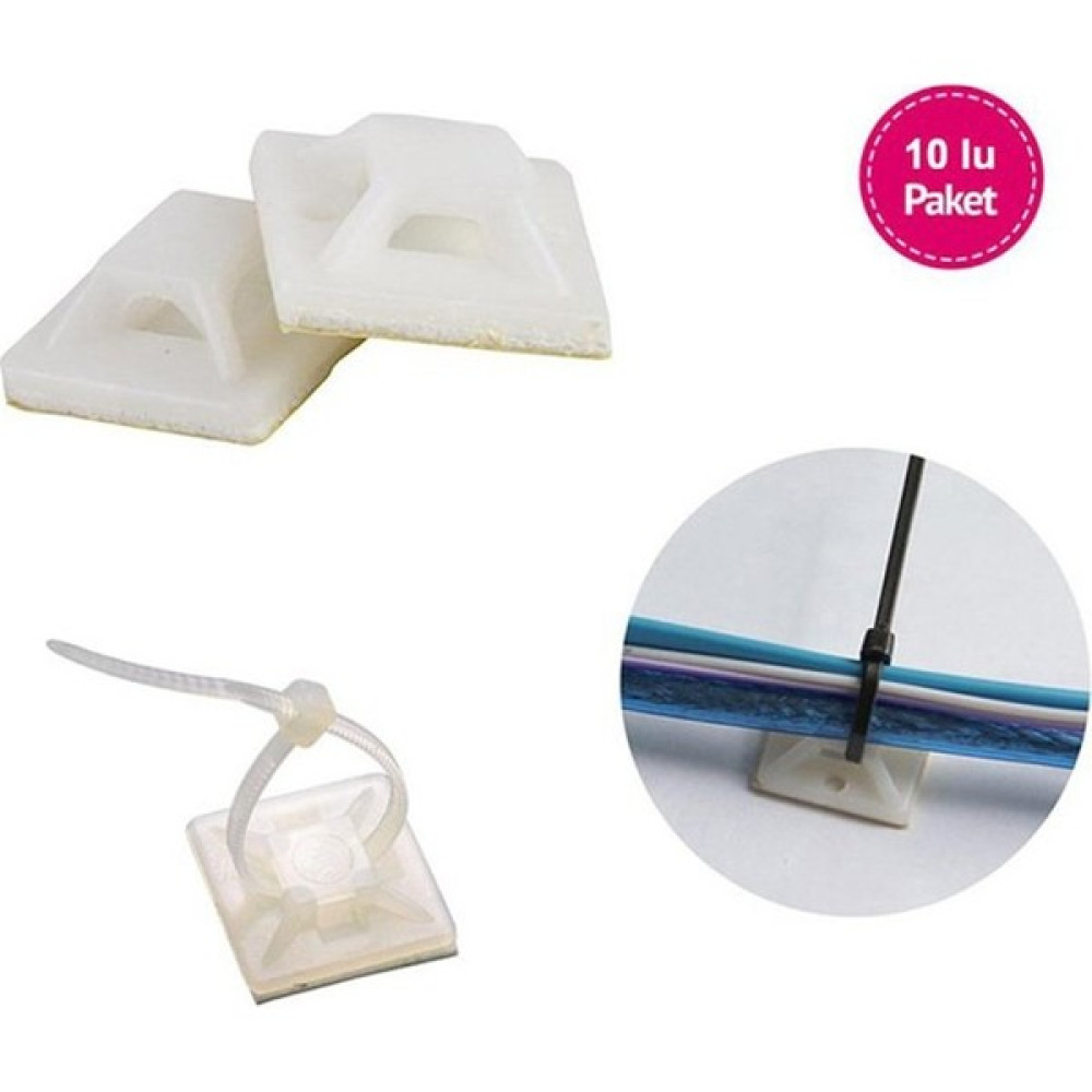 Yapışkanlı Kare Kroşe 20X20 10 Lu Paket Ağ / Network Kablosu Fiyatı