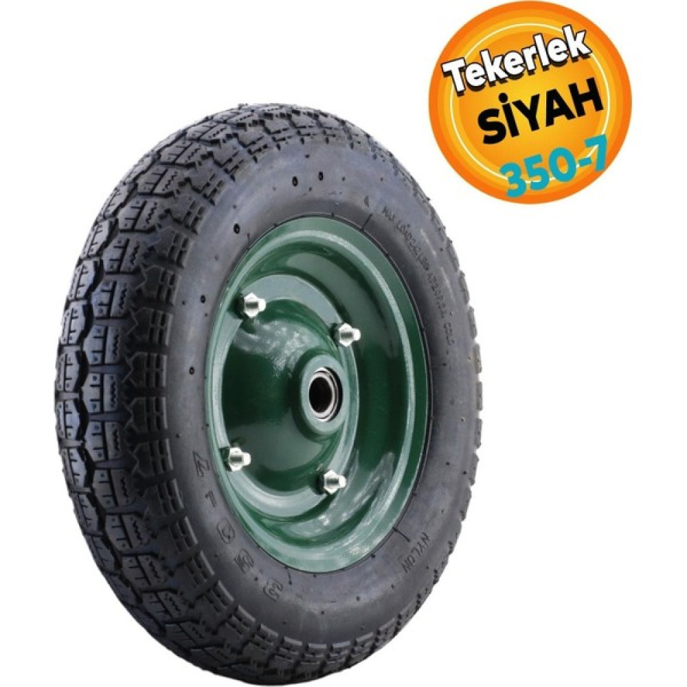 Yapıtaşı YT600 Havalı Yeşil Metal Jantlı Bilyalı El Arabası Tekeri Nalburiye & Hırdavat Fiyatı