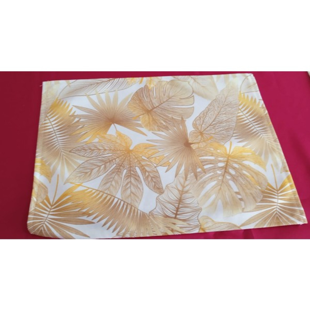 Yaprak Desenli Amerikan Servisi,runner - Sarı - 40 x 30 cm Masa Örtüsü Fiyatı