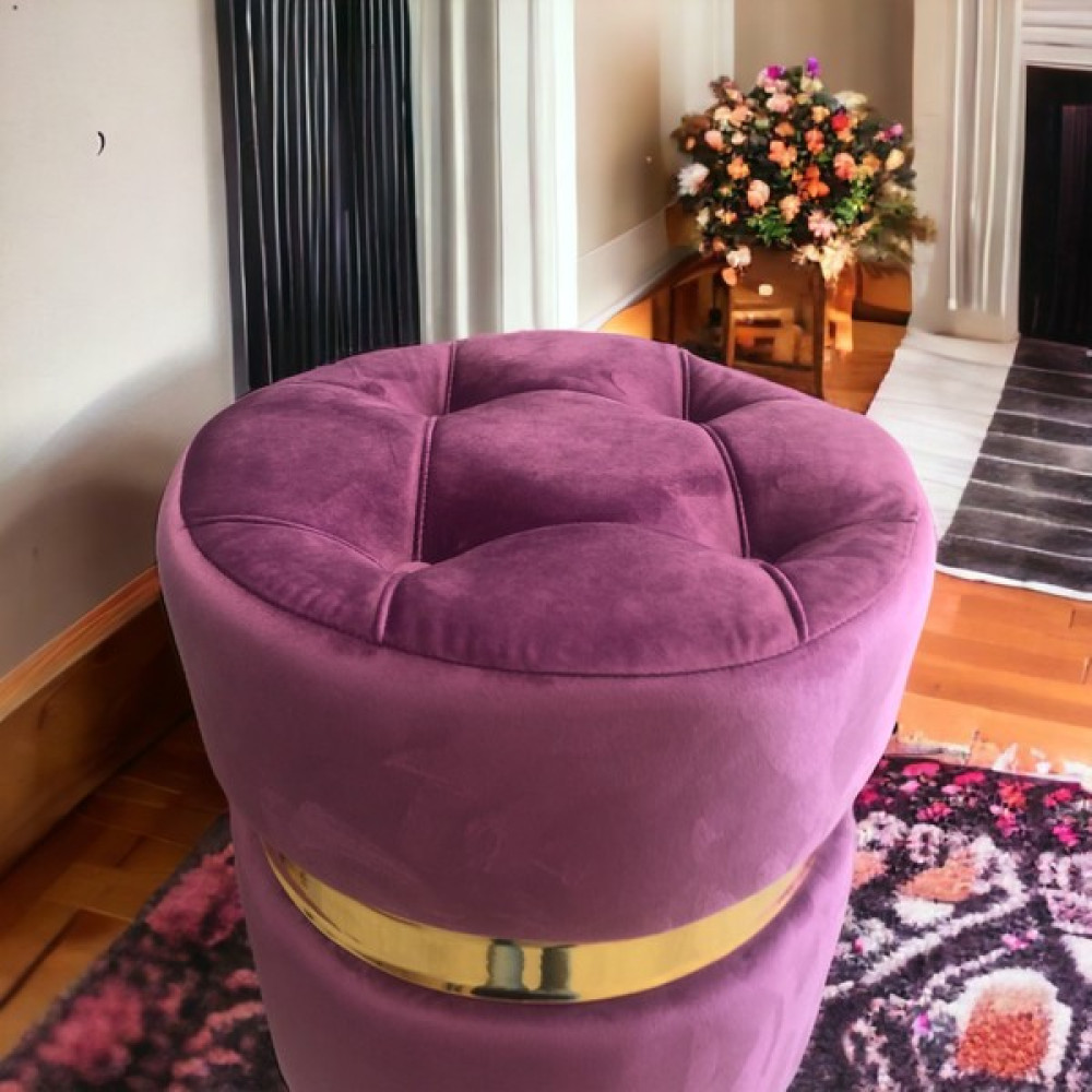 Yaren Home Desing Puf Lüx Silinebilir Kumaşlı Kapitoneli - Fuşya Puf Fiyatı