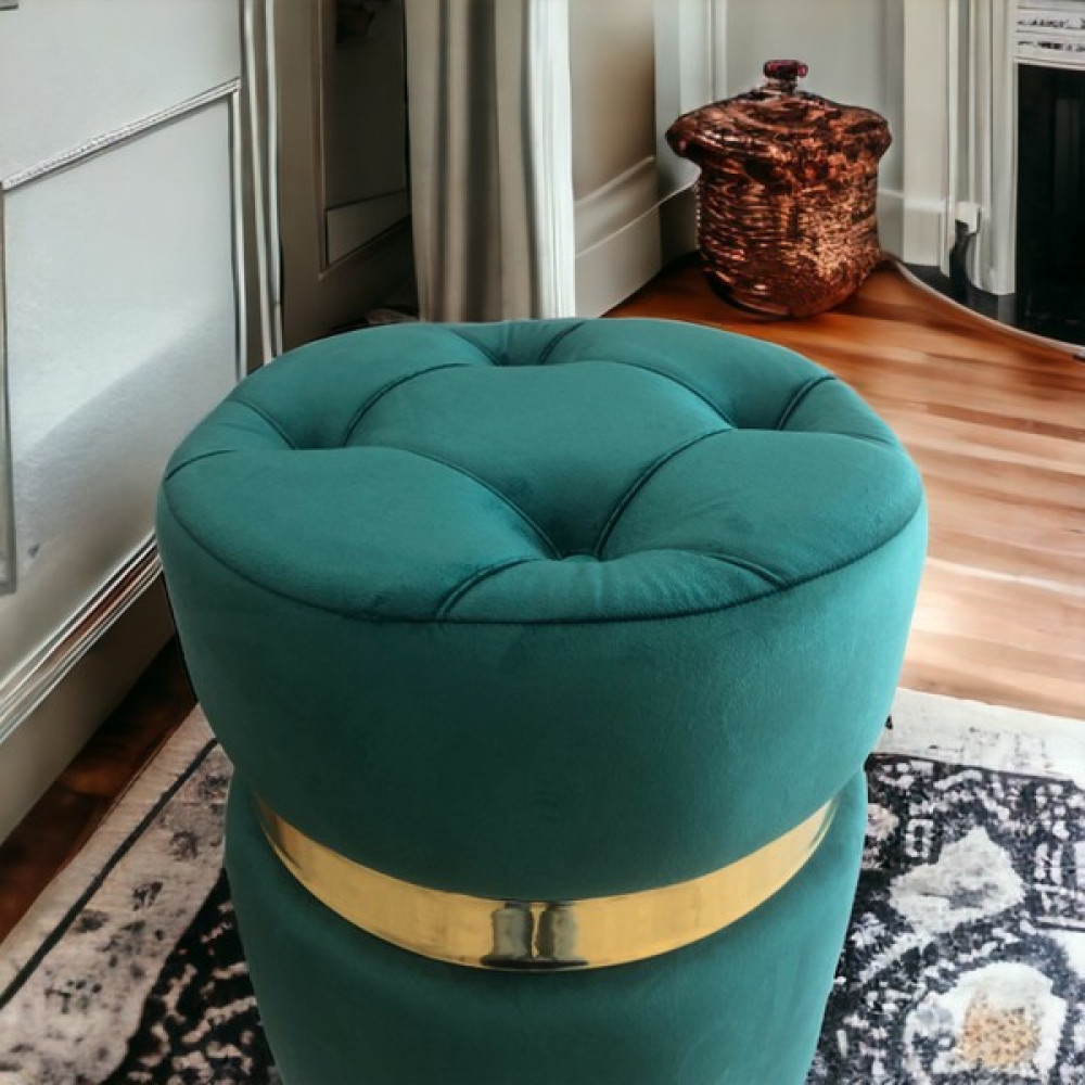 Yaren Home Desing Puf Lüx Silinebilir Kumaşlı Kapitoneli - Koyu Yeşil Puf Fiyatı