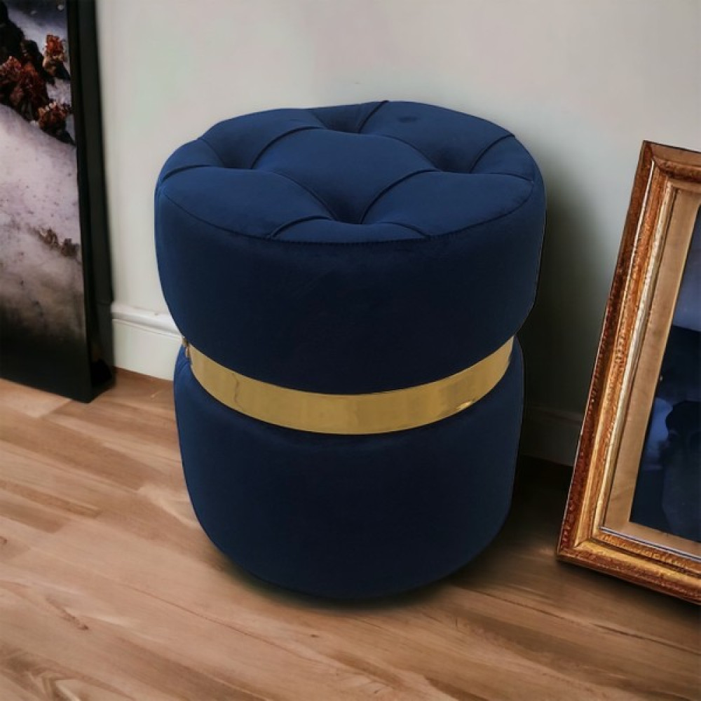 Yaren Home Desing Puf Lüx Silinebilir Kumaşlı Kapitoneli - Lacivert Puf Fiyatı