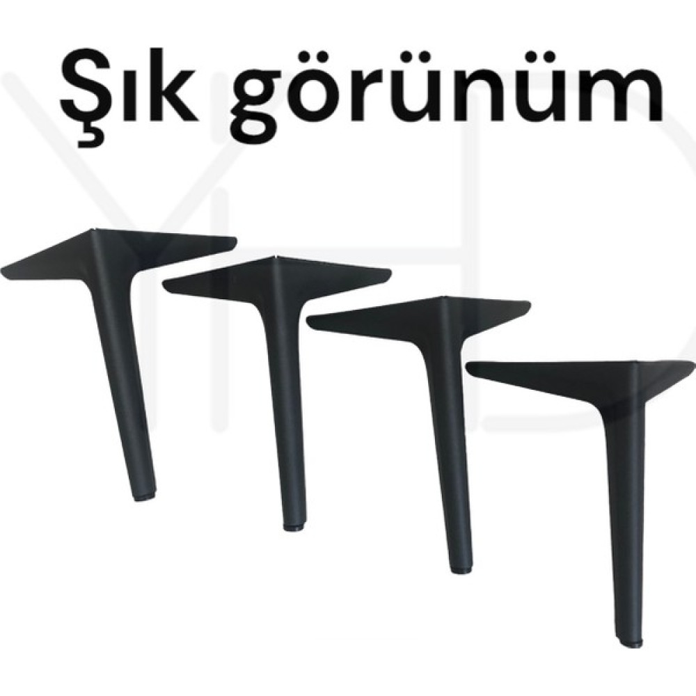 Yaren Home Dizayn Metal Koltuk, Kanepe, Dolap, Berjer, Tv Ünitesi Ayağı 20 cm - siyah Nalburiye & Hırdavat Fiyatı
